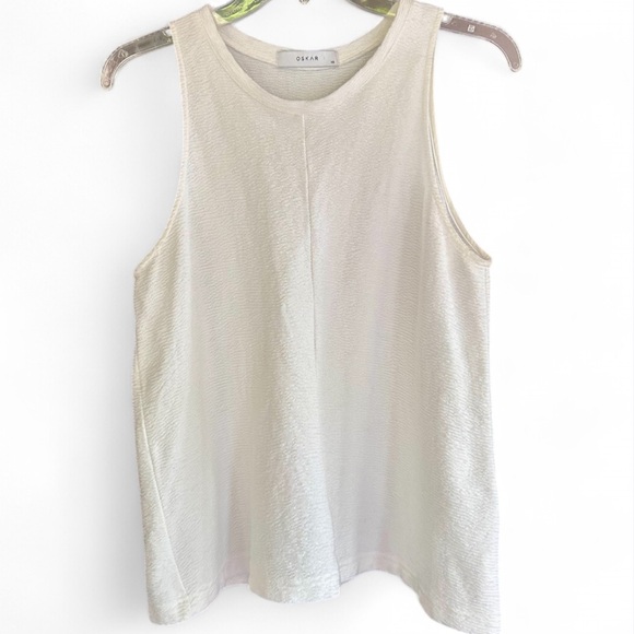 OSKAR The Label Tops - OSKAR THE LABEL Textured High Neck Tank Top Basic Minimalist Quiet Luxury Sz XS